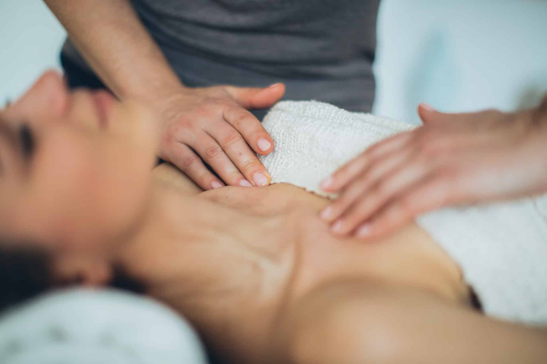woman doing chest massage