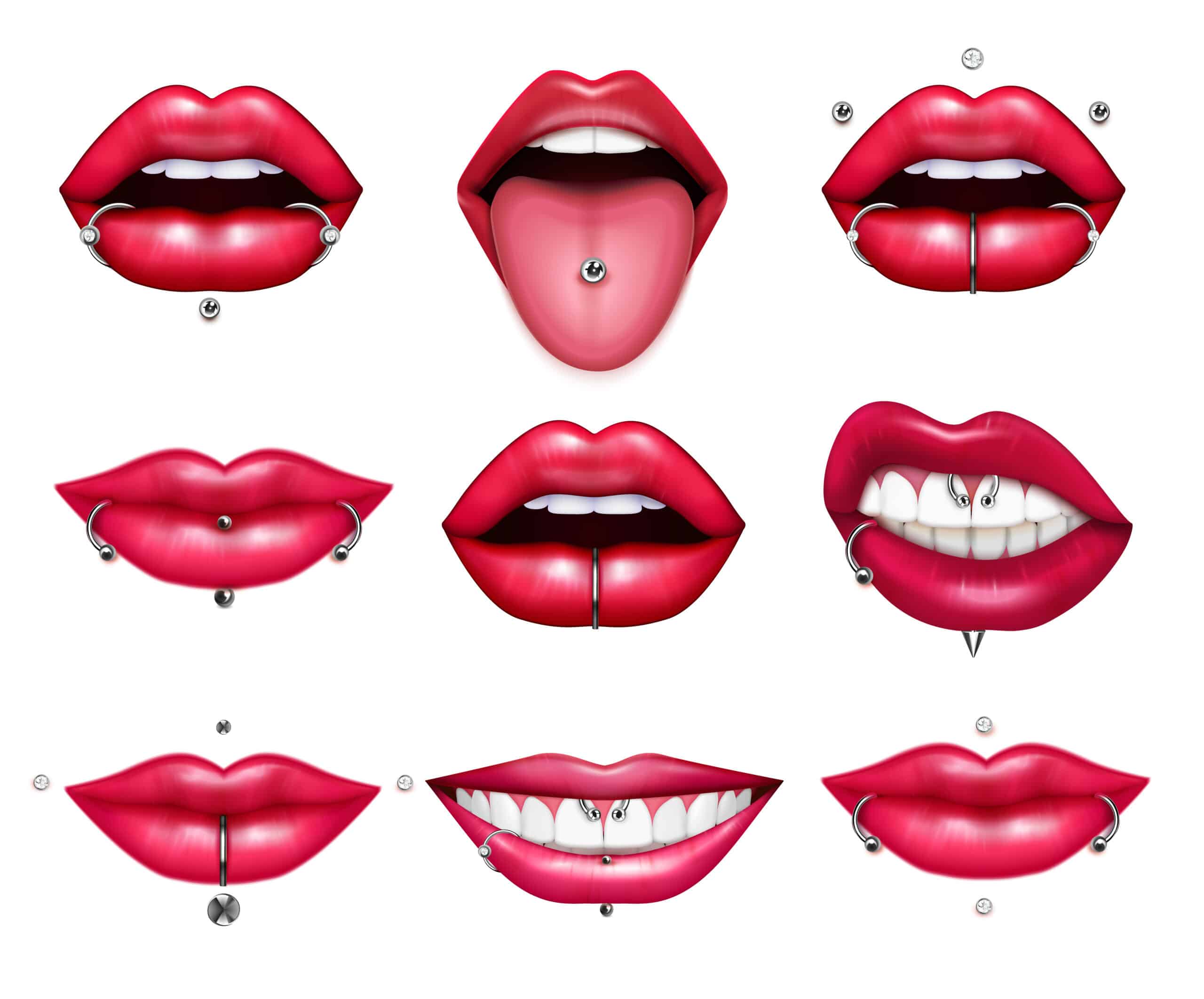 types of lip piercing