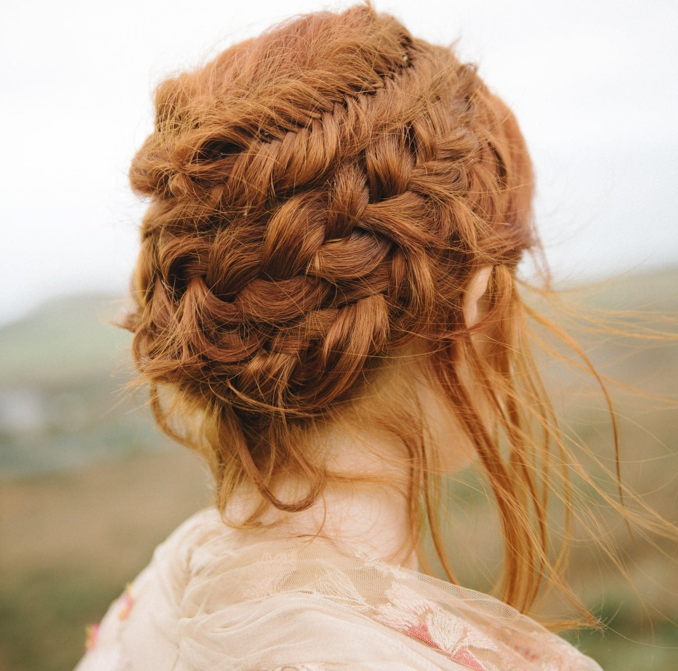 bun with dutch braid