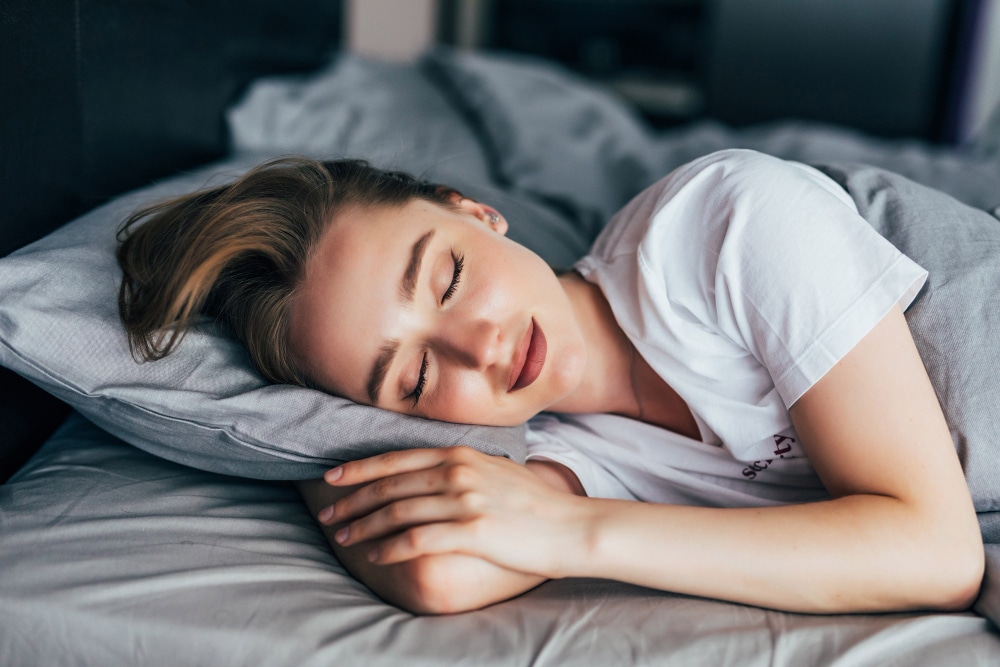 woman taking beauty sleep