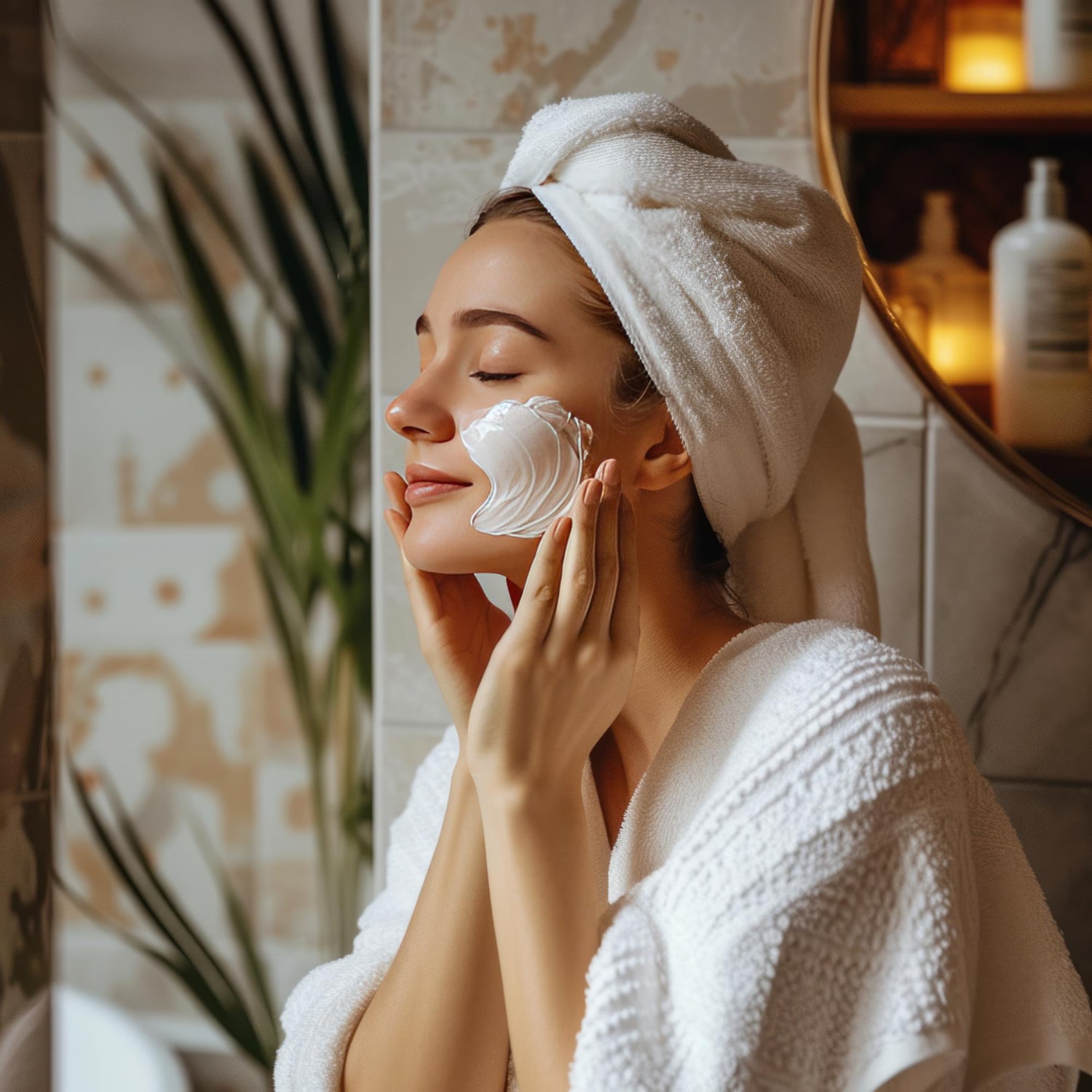 woman doing skin care 